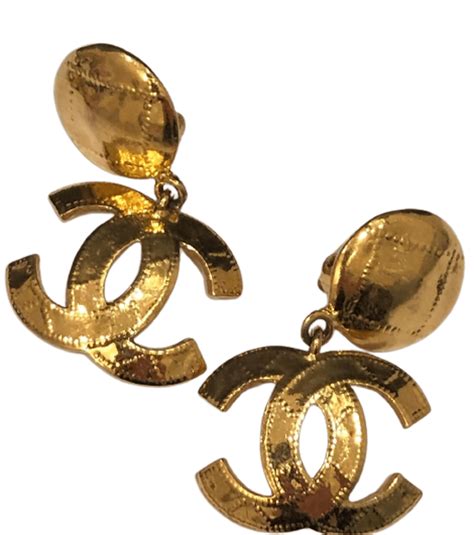 chanel drop dangle earrings|authentic chanel logo earrings.